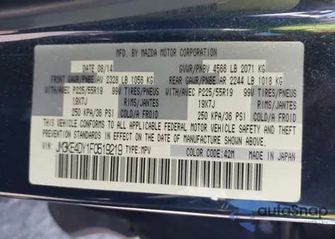 2015 Mazda Cx-5 Grand Touring из США, поврежденный, VIN JM3KE4DY1F0519219